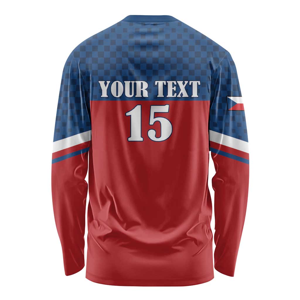 Custom Czech Ice Hockey 2026 Long Sleeve Shirt Never Backs Down
