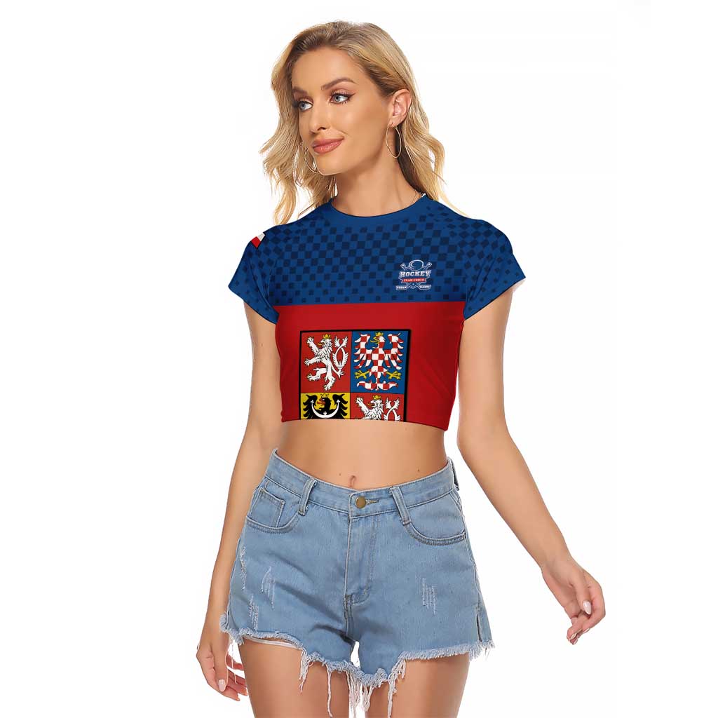 Custom Czech Ice Hockey 2026 Raglan Cropped T Shirt Never Backs Down
