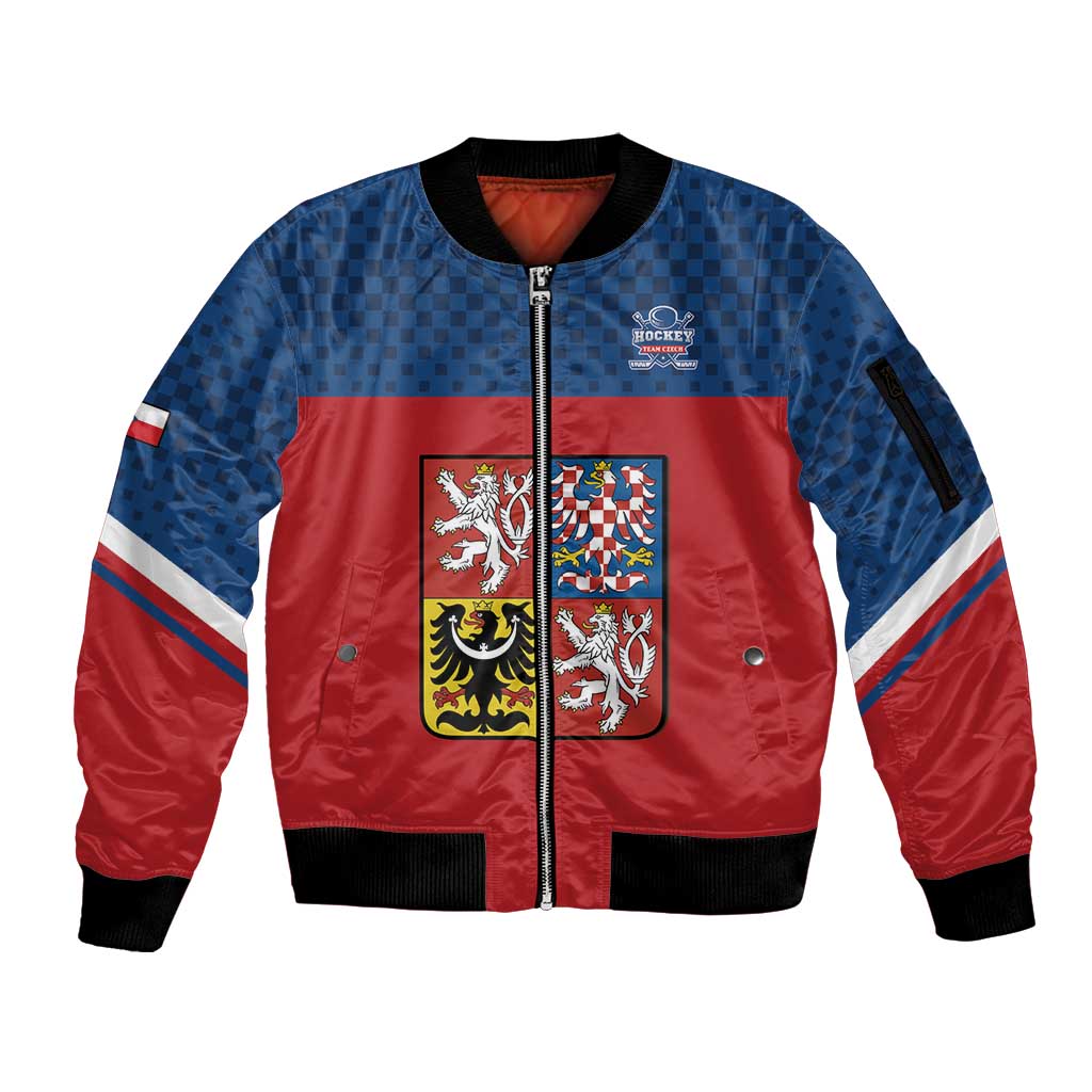 Custom Czech Ice Hockey 2026 Sleeve Zip Bomber Jacket Never Backs Down