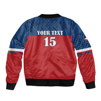 Custom Czech Ice Hockey 2026 Sleeve Zip Bomber Jacket Never Backs Down