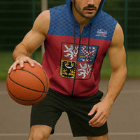 Custom Czech Ice Hockey 2026 Sleeveless Zip Hoodie Never Backs Down