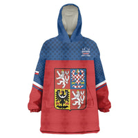 Custom Czech Ice Hockey 2026 Wearable Blanket Hoodie Never Backs Down