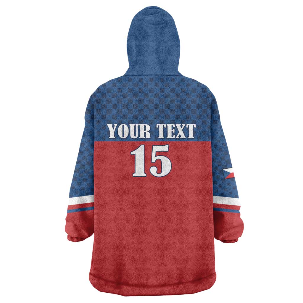 Custom Czech Ice Hockey 2026 Wearable Blanket Hoodie Never Backs Down