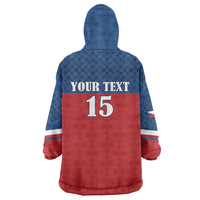 Custom Czech Ice Hockey 2026 Wearable Blanket Hoodie Never Backs Down