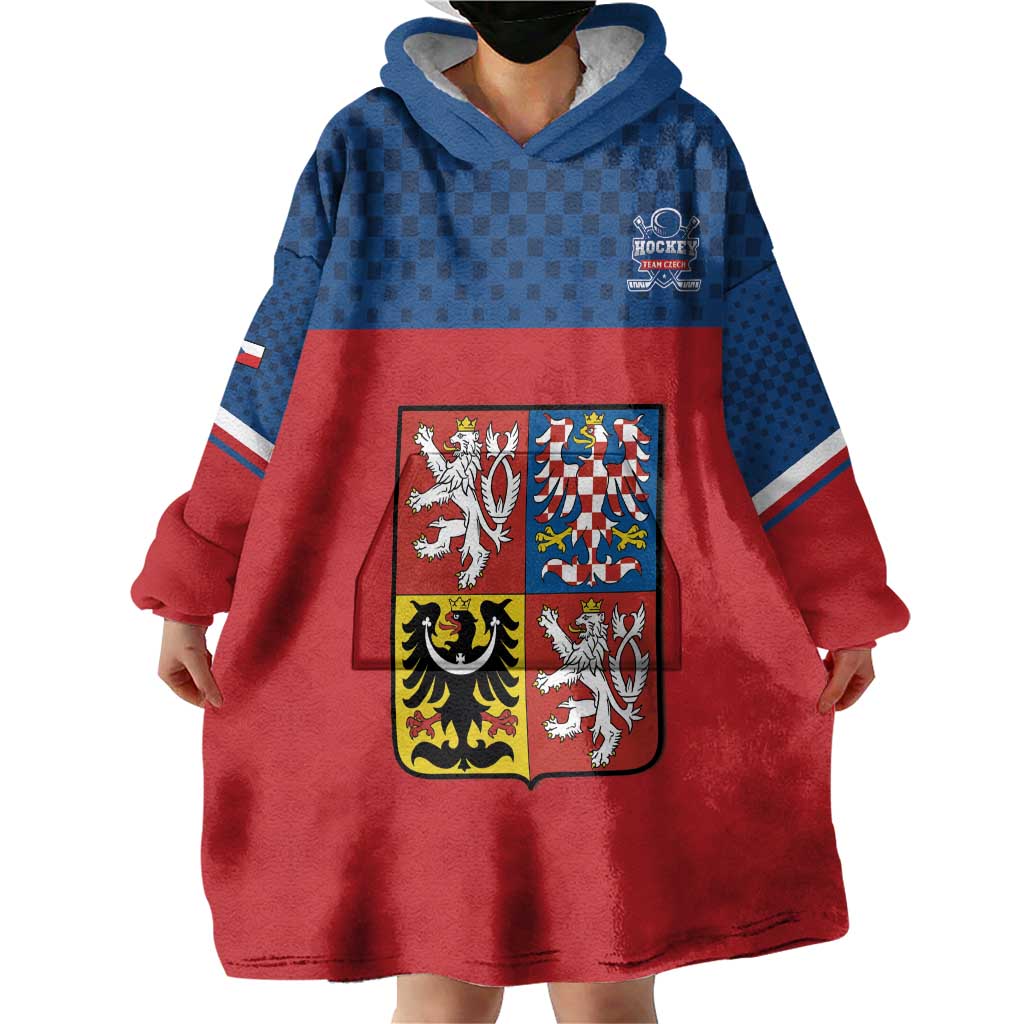 Custom Czech Ice Hockey 2026 Wearable Blanket Hoodie Never Backs Down