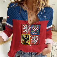 Custom Czech Ice Hockey 2026 Women Casual Shirt Never Backs Down