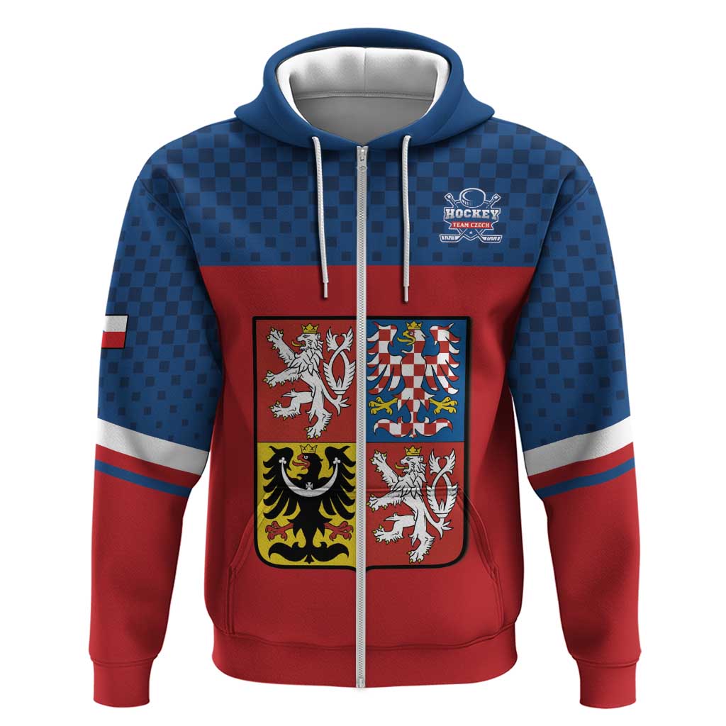 Custom Czech Ice Hockey 2026 Zip Hoodie Never Backs Down