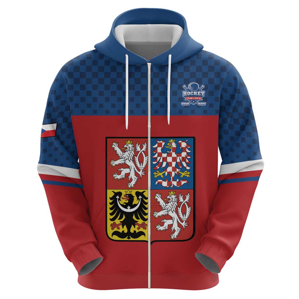 Custom Czech Ice Hockey 2026 Zip Hoodie Never Backs Down