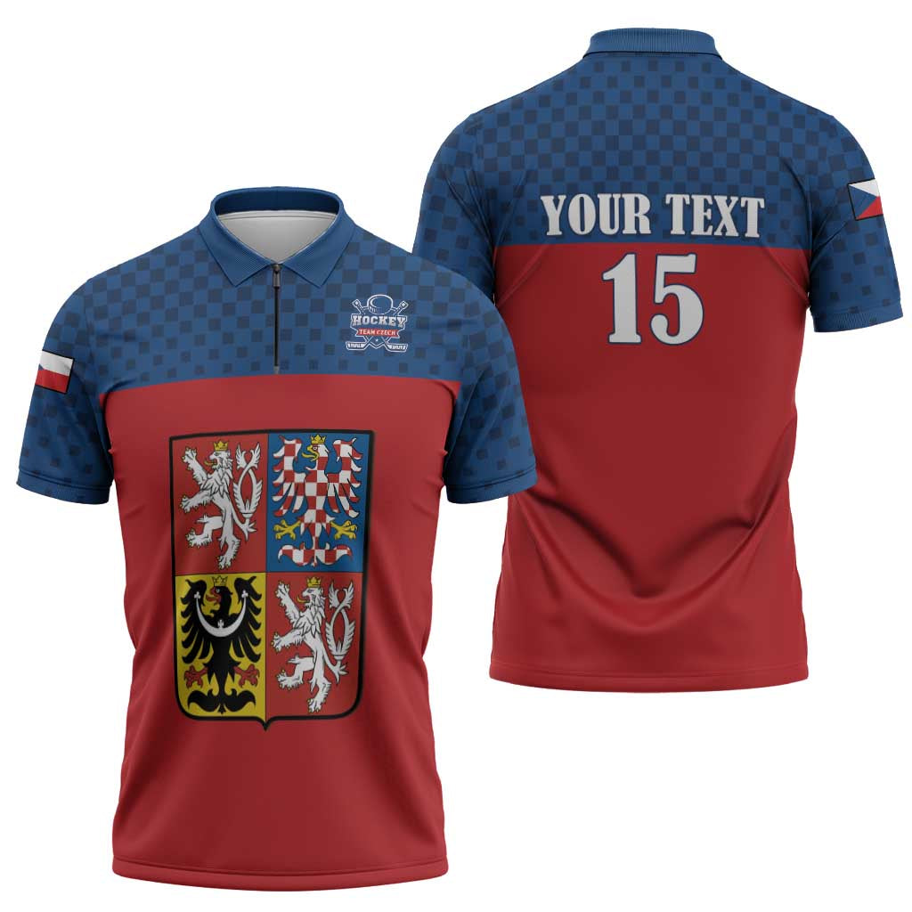 Custom Czech Ice Hockey 2026 Zipper Polo Shirt Never Backs Down