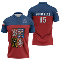 Custom Czech Ice Hockey 2026 Zipper Polo Shirt Never Backs Down