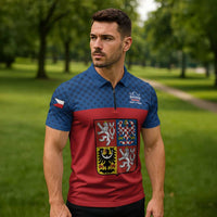 Custom Czech Ice Hockey 2026 Zipper Polo Shirt Never Backs Down