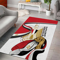 Egypt Revolution Day Area Rug Coat Of Arms With Flag