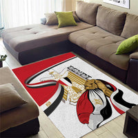 Egypt Revolution Day Area Rug Coat Of Arms With Flag