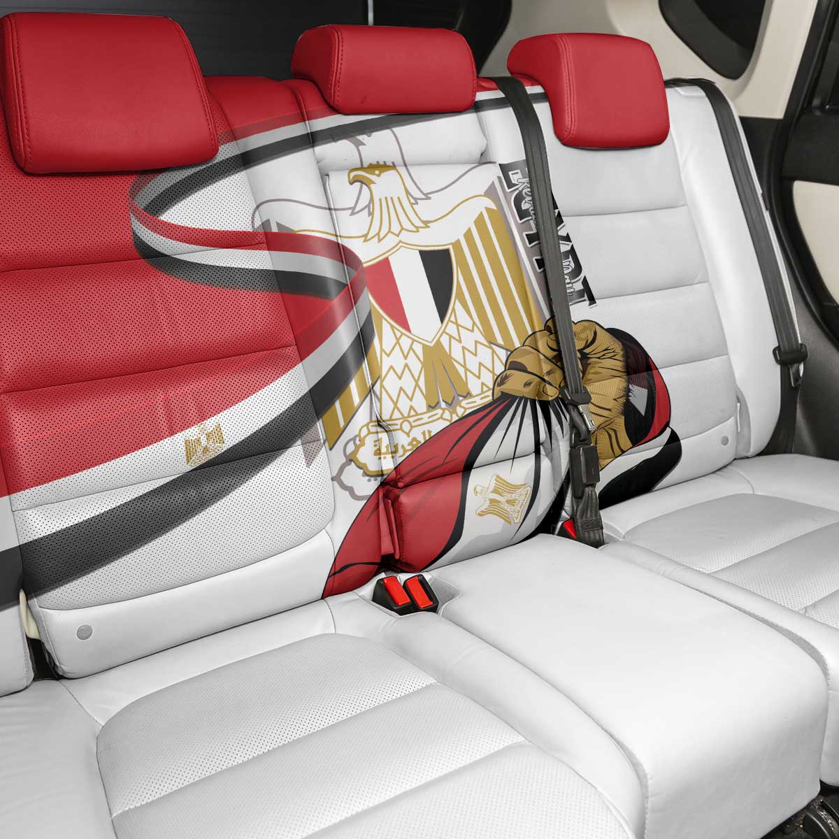 Egypt Revolution Day Back Car Seat Cover Coat Of Arms With Flag