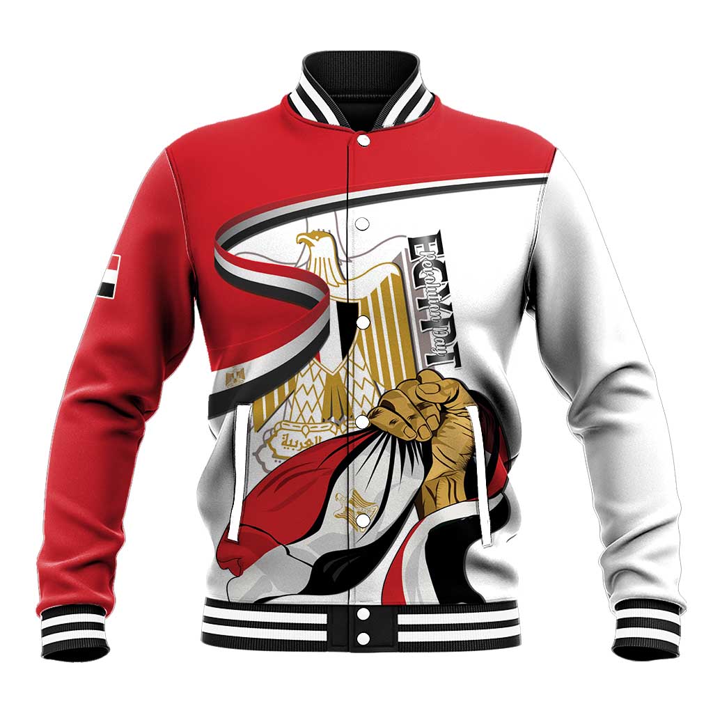 Personalized Egypt Revolution Day Baseball Jacket Coat Of Arms With Flag