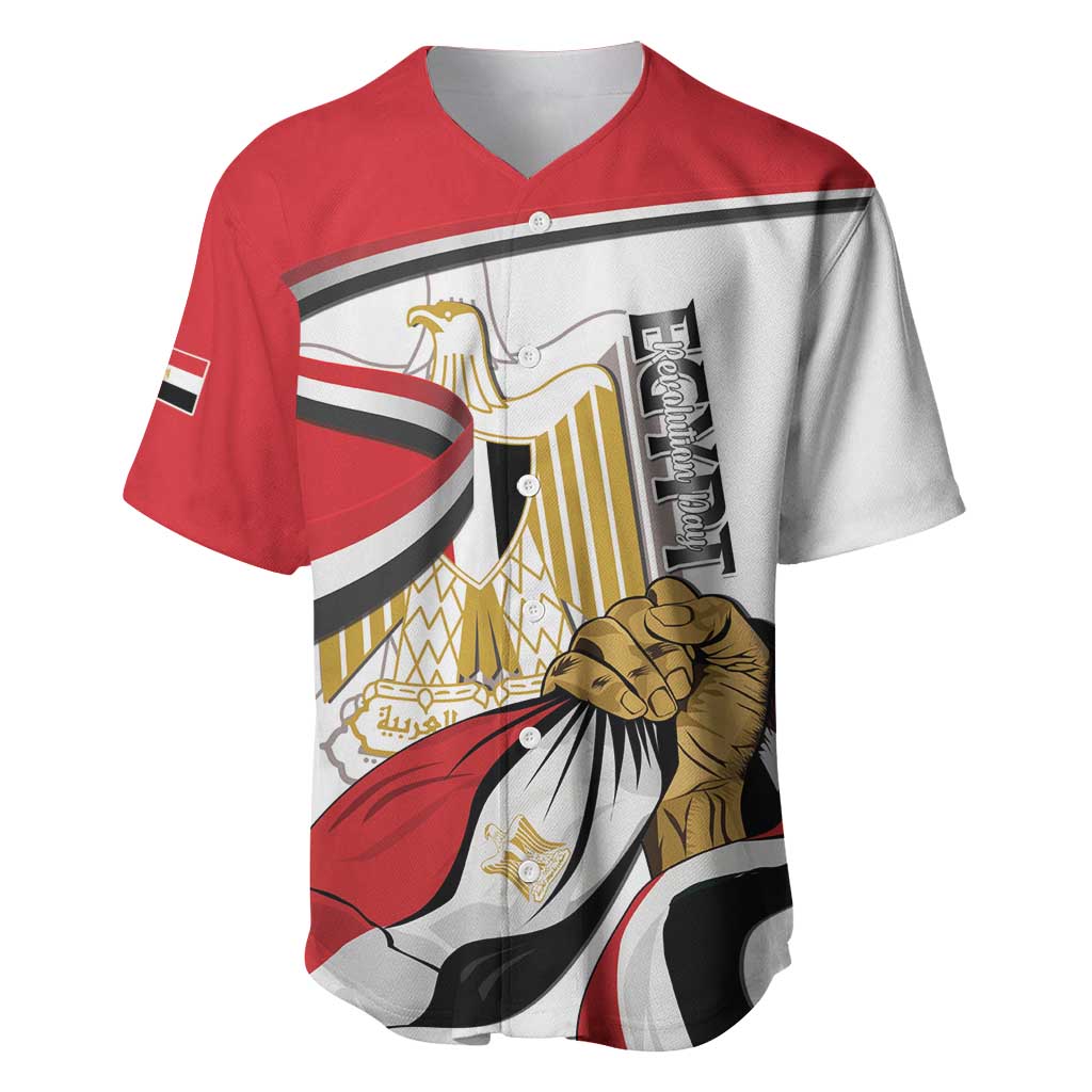 Personalized Egypt Revolution Day Baseball Jersey Coat Of Arms With Flag