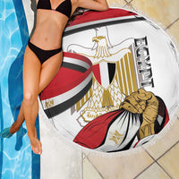 Egypt Revolution Day Beach Blanket Coat Of Arms With Flag