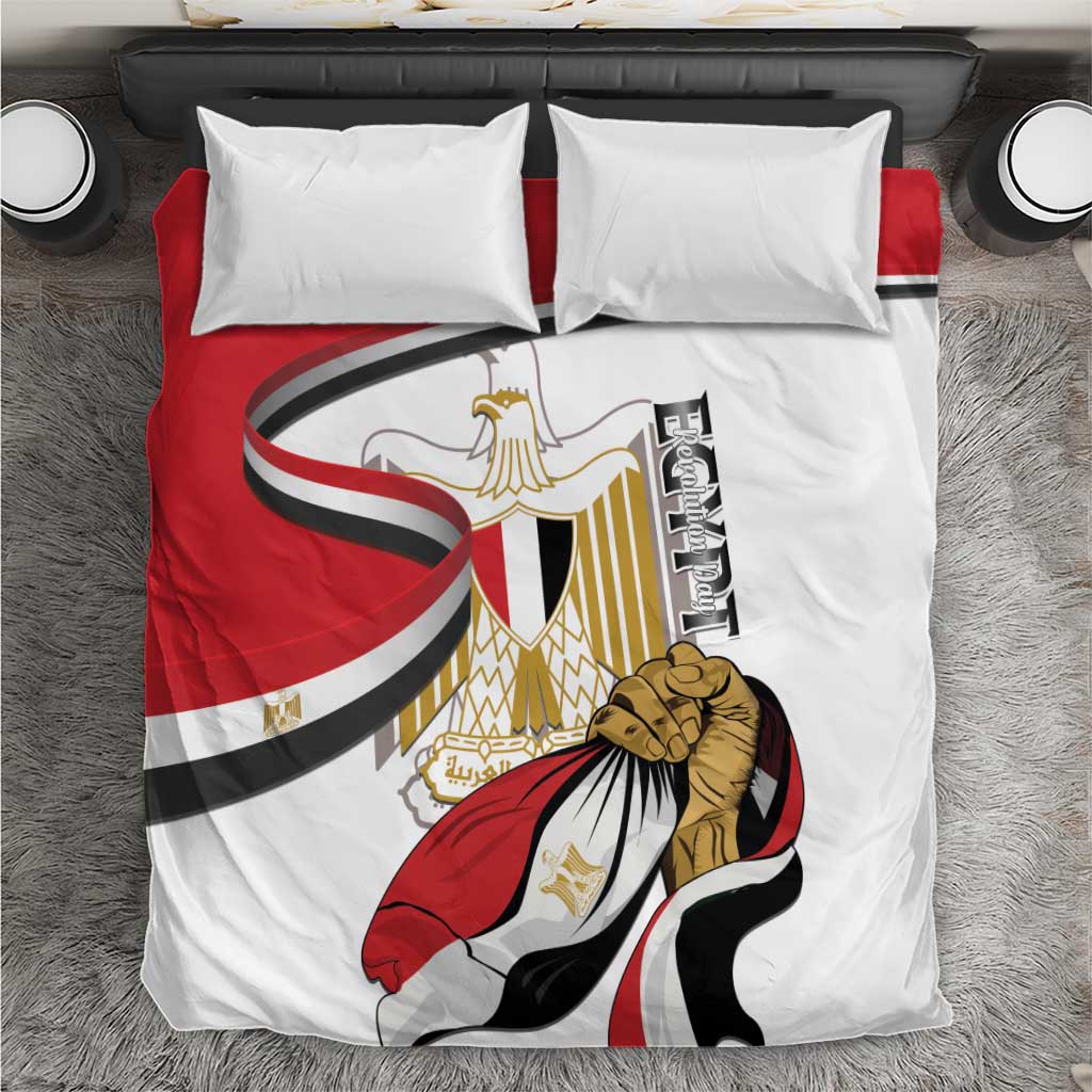 Egypt Revolution Day Bedding Set Coat Of Arms With Flag