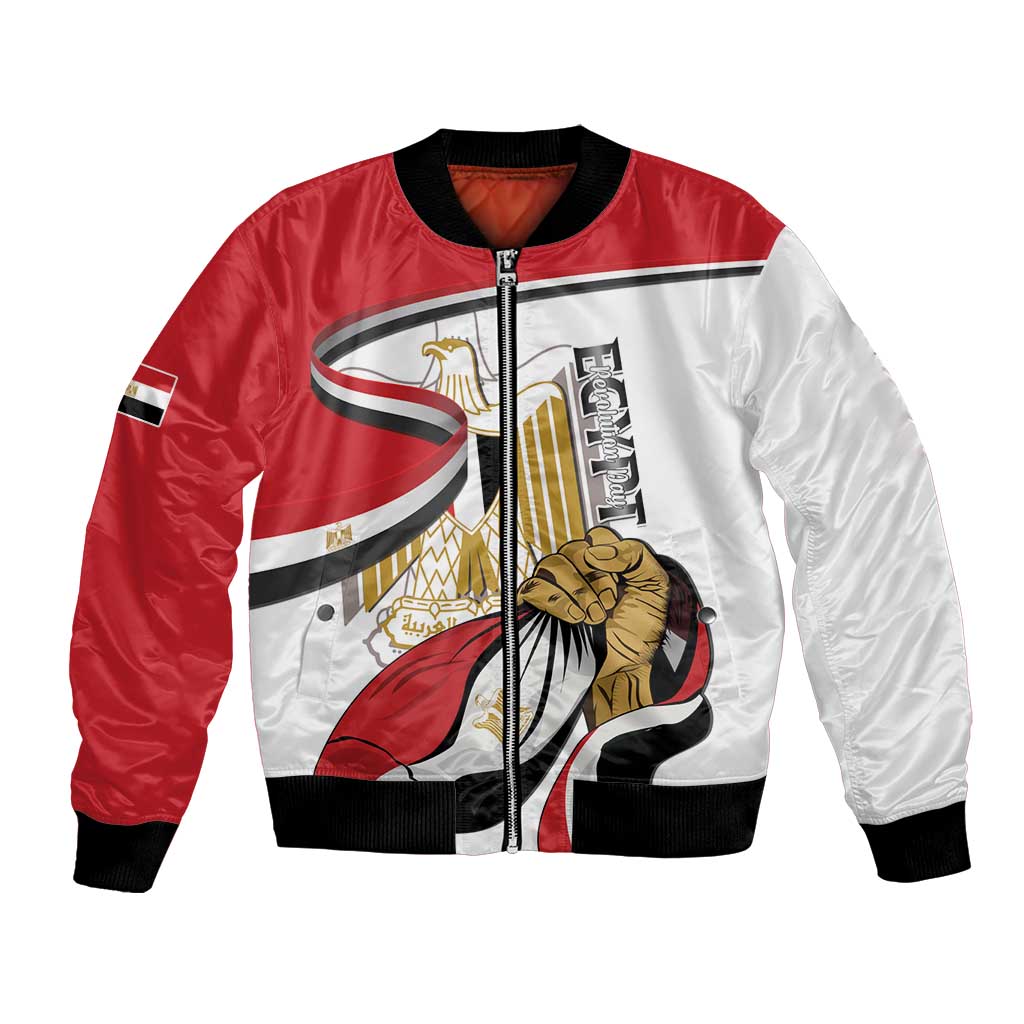 Personalized Egypt Revolution Day Bomber Jacket Coat Of Arms With Flag