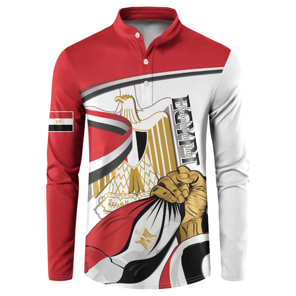Personalized Egypt Revolution Day Button Sweatshirt Coat Of Arms With Flag