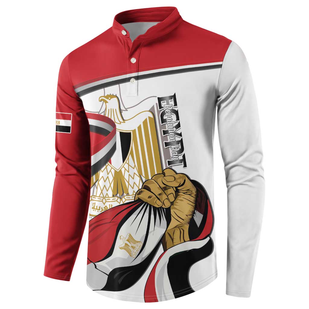 Personalized Egypt Revolution Day Button Sweatshirt Coat Of Arms With Flag