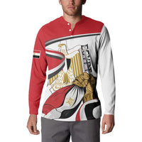 Personalized Egypt Revolution Day Button Sweatshirt Coat Of Arms With Flag