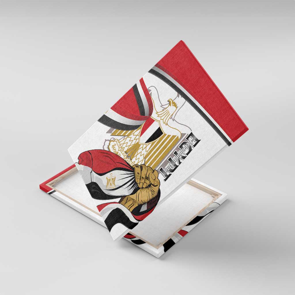 Egypt Revolution Day Canvas Wall Art Coat Of Arms With Flag