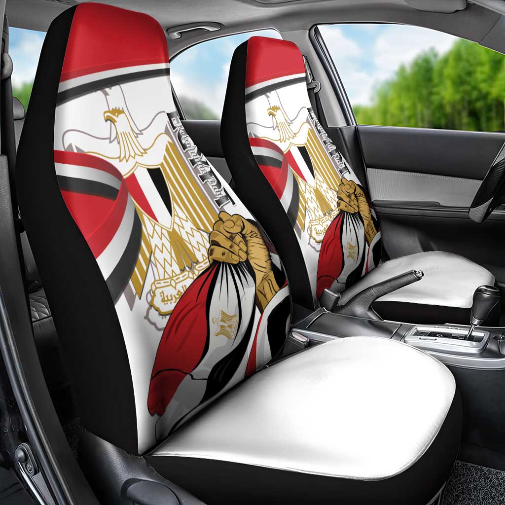 Egypt Revolution Day Car Seat Cover Coat Of Arms With Flag