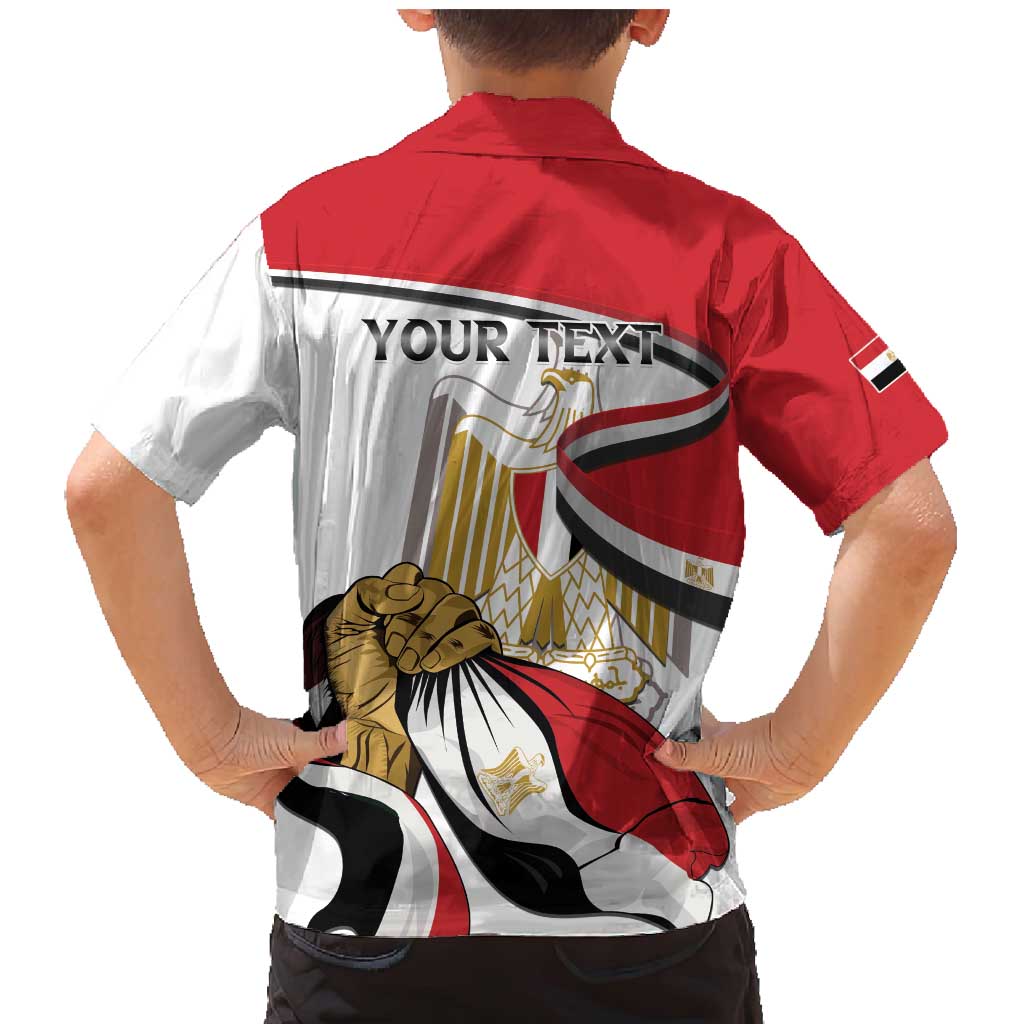 Personalized Egypt Revolution Day Family Matching Mermaid Dress and Hawaiian Shirt Coat Of Arms With Flag