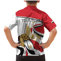 Personalized Egypt Revolution Day Family Matching Mermaid Dress and Hawaiian Shirt Coat Of Arms With Flag