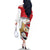 Personalized Egypt Revolution Day Family Matching Off The Shoulder Long Sleeve Dress and Hawaiian Shirt Coat Of Arms With Flag