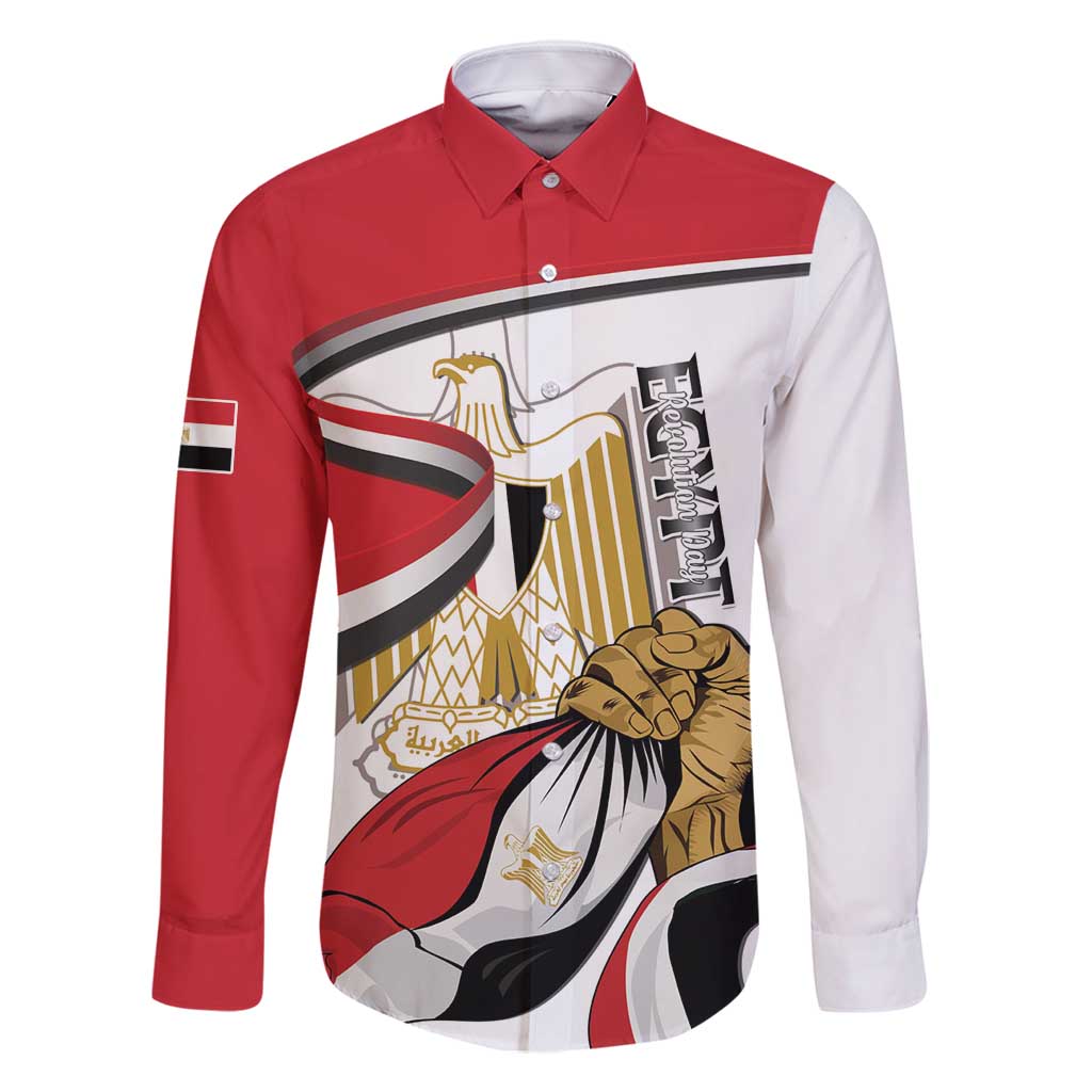 Personalized Egypt Revolution Day Family Matching Off Shoulder Short Dress and Hawaiian Shirt Coat Of Arms With Flag