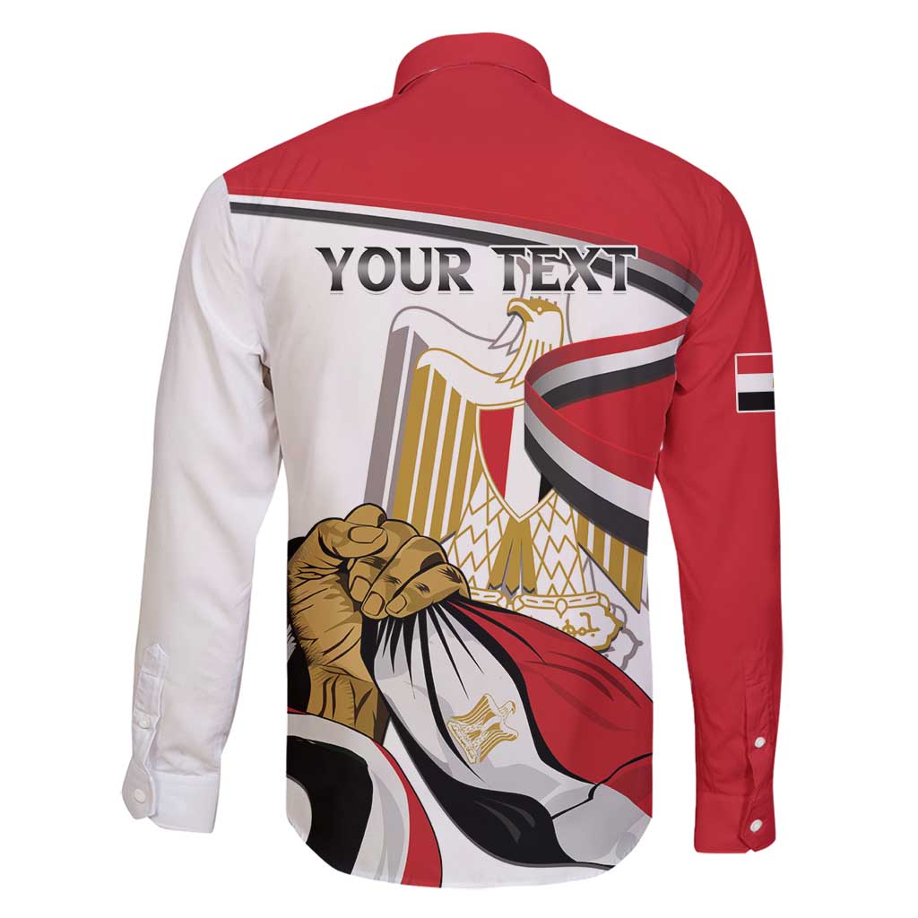 Personalized Egypt Revolution Day Family Matching Off Shoulder Short Dress and Hawaiian Shirt Coat Of Arms With Flag