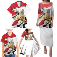 Personalized Egypt Revolution Day Family Matching Puletasi and Hawaiian Shirt Coat Of Arms With Flag