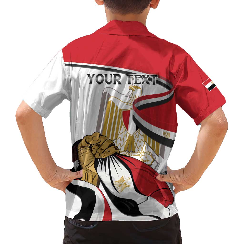 Personalized Egypt Revolution Day Family Matching Summer Maxi Dress and Hawaiian Shirt Coat Of Arms With Flag