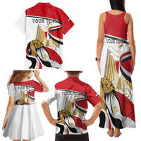 Personalized Egypt Revolution Day Family Matching Tank Maxi Dress and Hawaiian Shirt Coat Of Arms With Flag