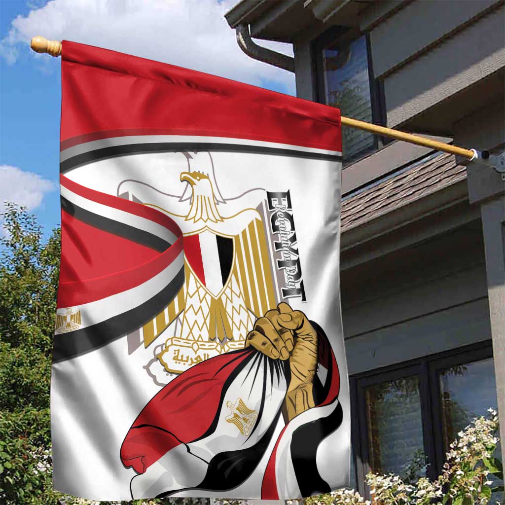Egypt Revolution Day Garden Flag Coat Of Arms With Flag
