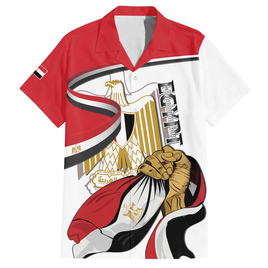 Personalized Egypt Revolution Day Hawaiian Shirt Coat Of Arms With Flag