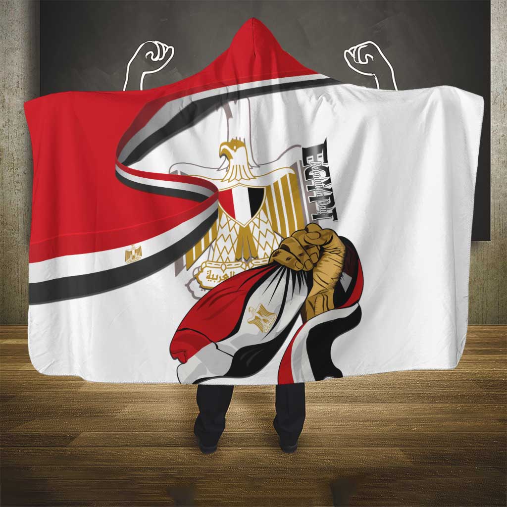 Egypt Revolution Day Hooded Blanket Coat Of Arms With Flag