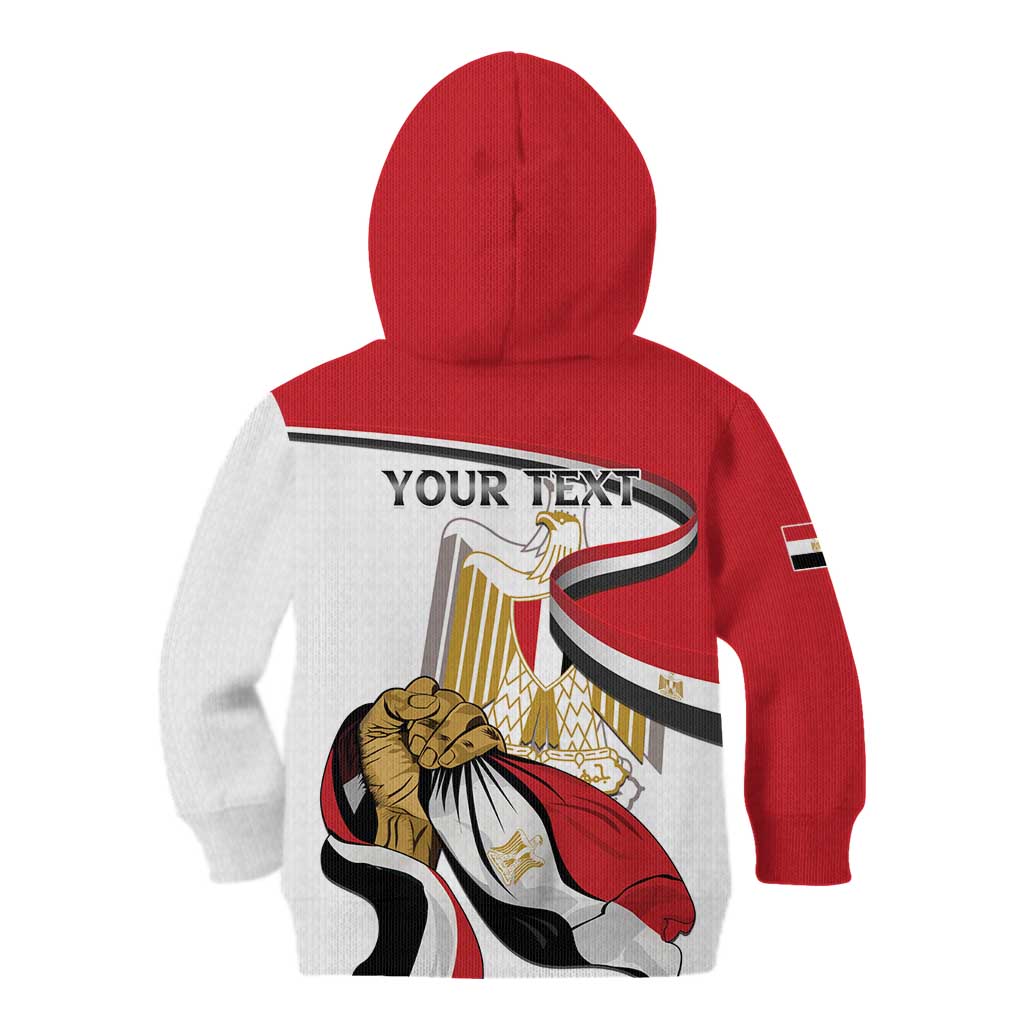 Personalized Egypt Revolution Day Kid Hoodie Coat Of Arms With Flag