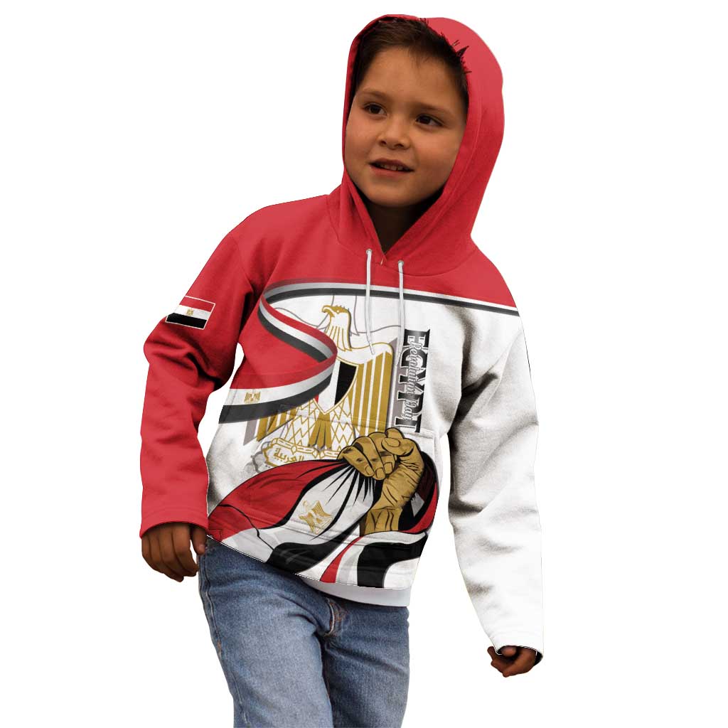 Personalized Egypt Revolution Day Kid Hoodie Coat Of Arms With Flag