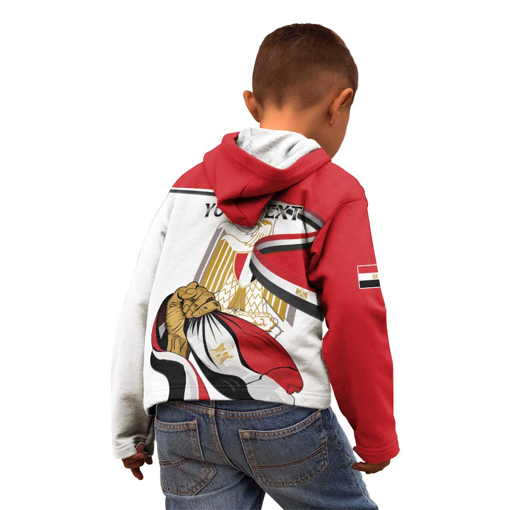 Personalized Egypt Revolution Day Kid Hoodie Coat Of Arms With Flag