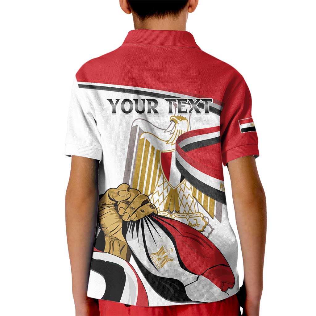 Personalized Egypt Revolution Day Kid Polo Shirt Coat Of Arms With Flag