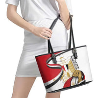 Egypt Revolution Day Leather Tote Bag Coat Of Arms With Flag