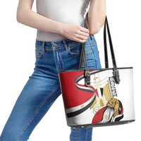 Egypt Revolution Day Leather Tote Bag Coat Of Arms With Flag