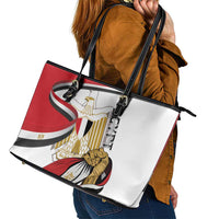 Egypt Revolution Day Leather Tote Bag Coat Of Arms With Flag