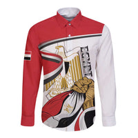 Personalized Egypt Revolution Day Long Sleeve Button Shirt Coat Of Arms With Flag
