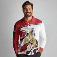 Personalized Egypt Revolution Day Long Sleeve Polo Shirt Coat Of Arms With Flag