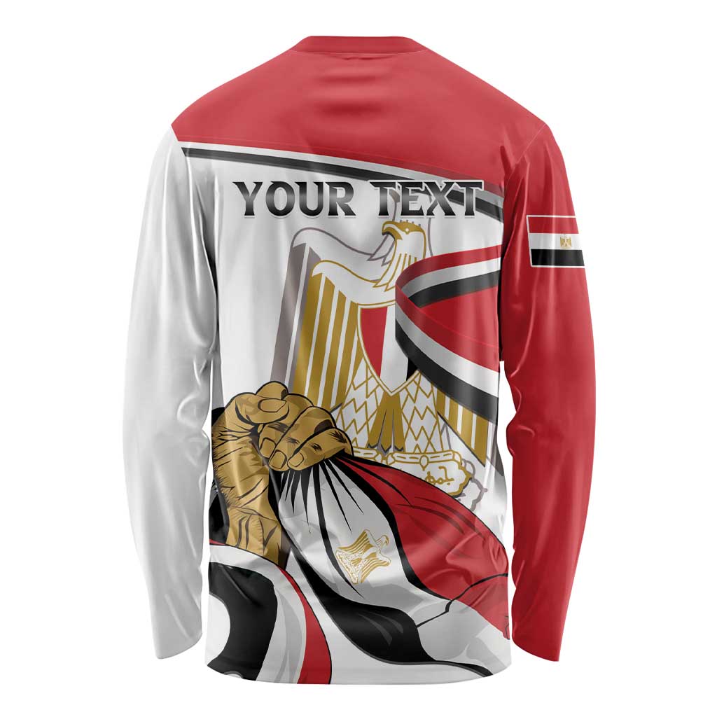Personalized Egypt Revolution Day Long Sleeve Shirt Coat Of Arms With Flag
