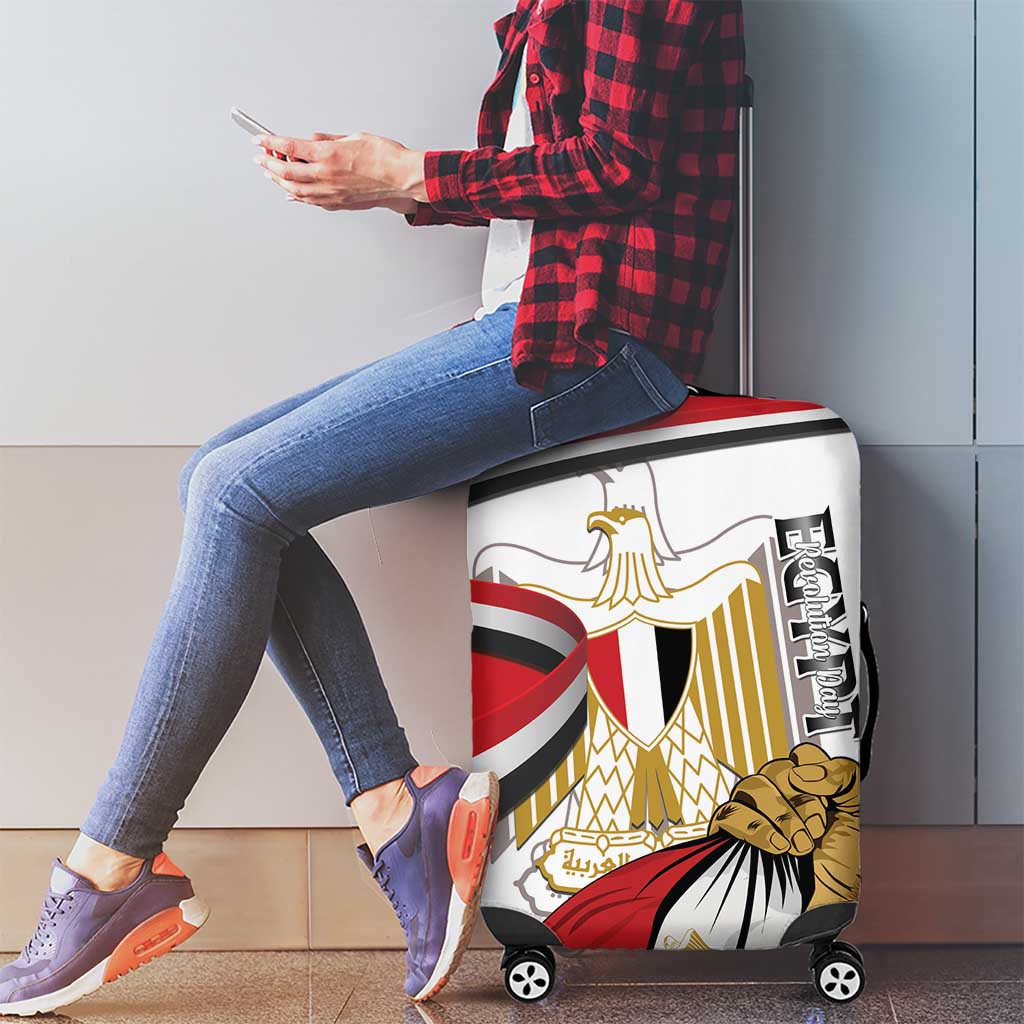 Egypt Revolution Day Luggage Cover Coat Of Arms With Flag